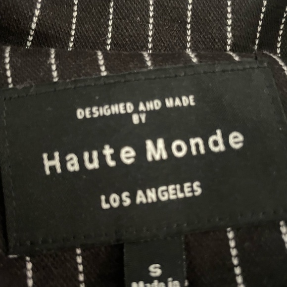 Haute Monde Black and White Pinstriped Suit Jacket - Picture 3 of 3